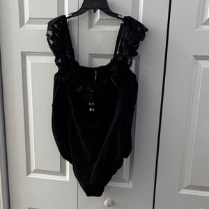 Elegant Black Lace Bodysuit